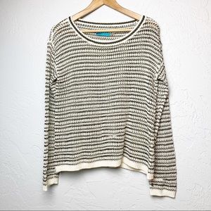 Alice + Olivia linen blend striped sweater